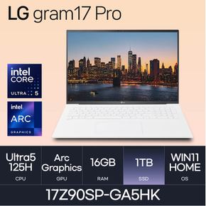 LG전자 그램 프로17 17Z90SP-GA5HK  (WIN11 HOME/SSD 1TB/RAM 16GB) HMC