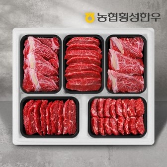 농협횡성한우 1등급 명품구이세트 3-1호 2.5kg (등심2팩+특수부위3팩) /팩당500g(특수부위:치마,부채,업진,차돌박이,아롱사태)