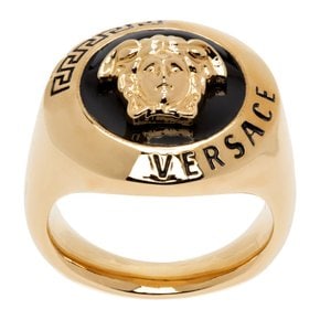 골드 메두사 링 1004340_1A00638 Versace Gold-Black