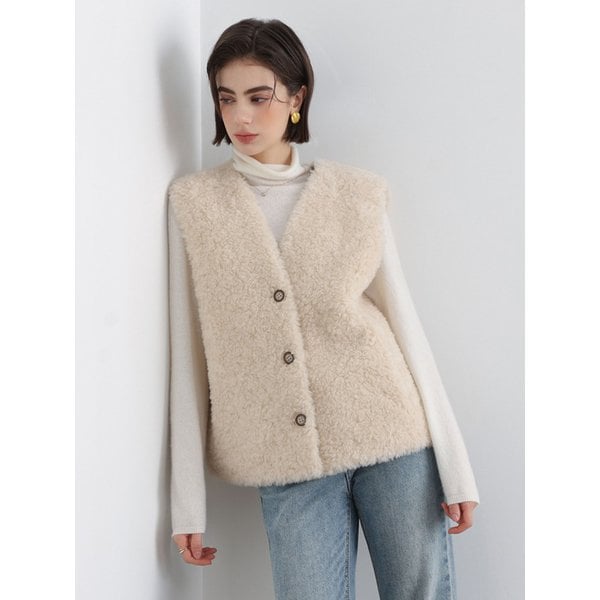 일렌 시어링 양모 무스탕 베스트_2colors