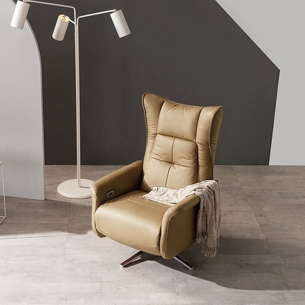 VIP클래스 전동1인 2모터 천연소가죽 경추 리클라이너 소파 KC4116 (수도권무배)