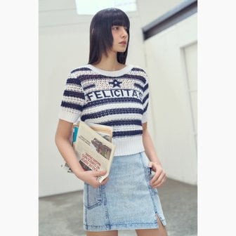 에고이스트 [시흥점] 여성 스트라이프 레터링 믹스 투웨이 폴오버 (ER2KH561)