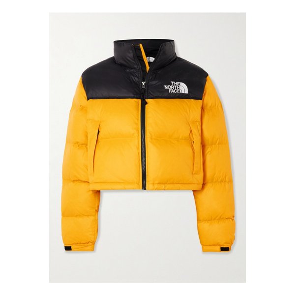 눕시 투톤 크롭 퀼팅 셸 다운 재킷 오렌지 1647597343786247