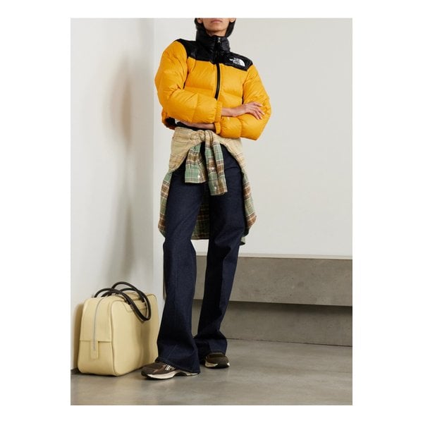 눕시 투톤 크롭 퀼팅 셸 다운 재킷 오렌지 1647597343786247