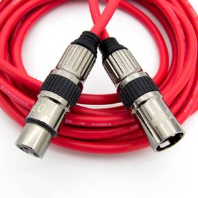 국산 XLR 암수 마이크 연장 케이블 레드 0.5M HT-TP1875