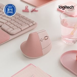 Logitech 로지텍코리아 LIFT 로즈핑크 컴팩트 인체공학 무선 블루투스 버티컬 마우스