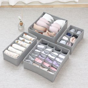 패브릭 접이식 양말 속옷 정리함 7칸 - 그레이