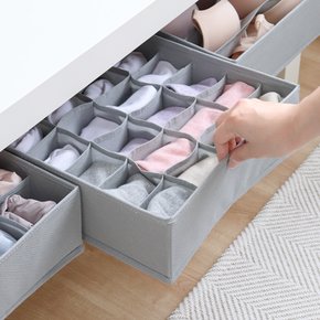패브릭 접이식 양말 속옷 정리함 7칸 - 그레이