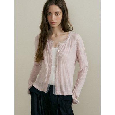 ourcomos comos 1423 chiffon colored cardigan (pink)
