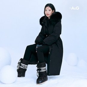 [앱3만원↓]더엣지 24FW 폭스퍼 야상 롱 구스다운 코트