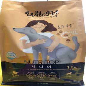 반려동물용품 윌로펫 뉴트리탑 시니어 강아지도그 반려견사료 1.2kg 애완용품