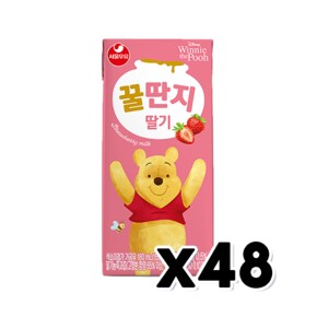 서울우유 딸기 꿀딴지 멸균우유팩 180ml x 48개