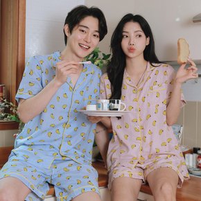 / 몽키 시어써커 소재 여름 커플 잠옷 홈웨어