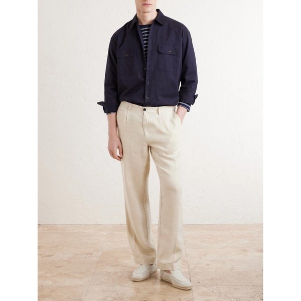 포르투기스 플란넬 스트레이트 린넨 팬츠 46376663163010588