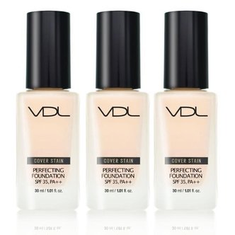  VDL 커버스테인 퍼펙팅 파운데이션 30ml A02 (21호 핑크/미디움톤) 3개