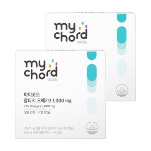 JW생활건강 마이코드 알티지 오메가 3 1000mg 2박스(900mgX120캡슐) (60일분)