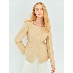 SQUARENECK NO-COLLAR JACKET(sand beige)