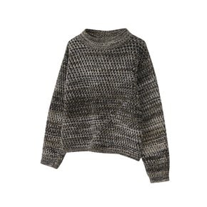 GRAY OPEN KNIT SWEATER