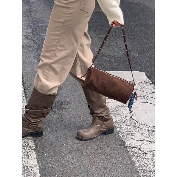 Sola Barrel Bag /  SUEDE BROWN