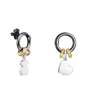 Silver, Gold Vermeil,rose Gold Vermeil and Dark Silver Hold earrings/귀걸이/812341550