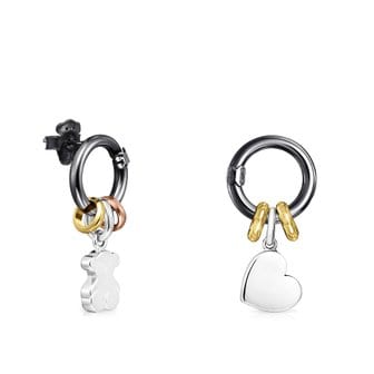 TOUS Silver, Gold Vermeil,rose Gold Vermeil and Dark Silver Hold earrings/귀걸이/812341550