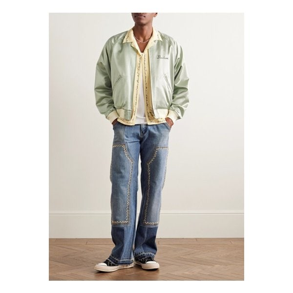 리버시블 자수 실크 새틴 코튼 봄버 재킷 1647597351041858