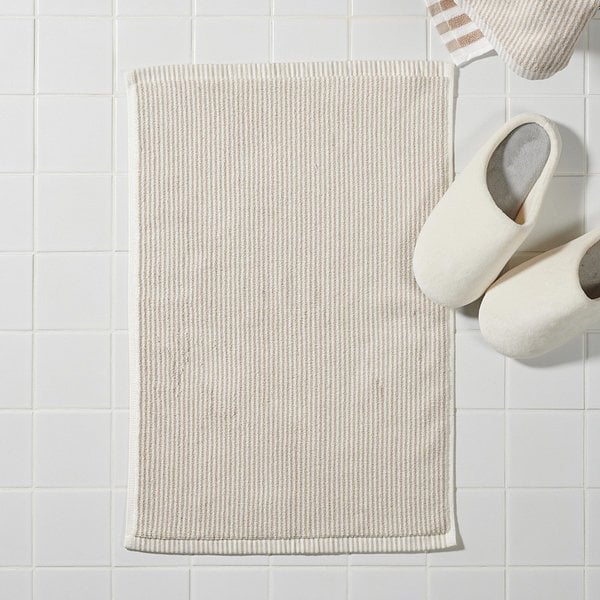 논슬립 타월 매트 60x40cm 베이지 스트라이프 J625902003711