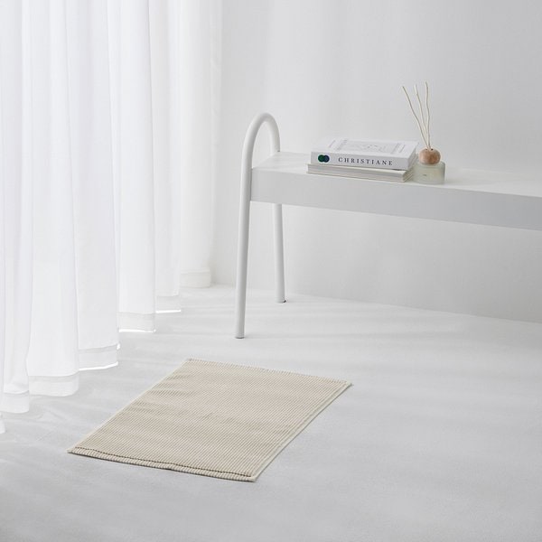 논슬립 타월 매트 60x40cm 베이지 스트라이프 J625902003711