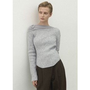 (T-6960)REESE WOOL ONE OFF SHOULDER KNIT