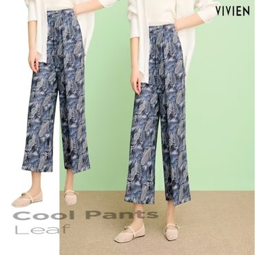 비비안 여성 쿨 팬츠 나뭇잎 여름 팬츠 패션 여성 바지  SI3054