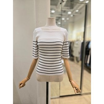 플라스틱아일랜드 [부산점] 스퀘어넥 스트라이프 니트 (PR2KH00461)