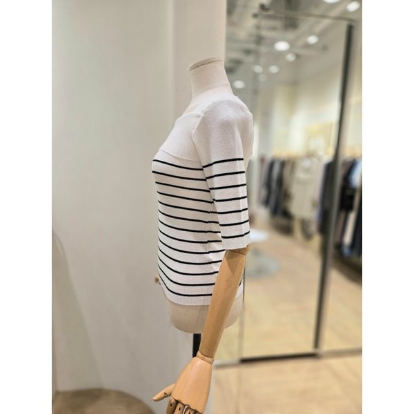 [부산점] 스퀘어넥 스트라이프 니트 (PR2KH00461)