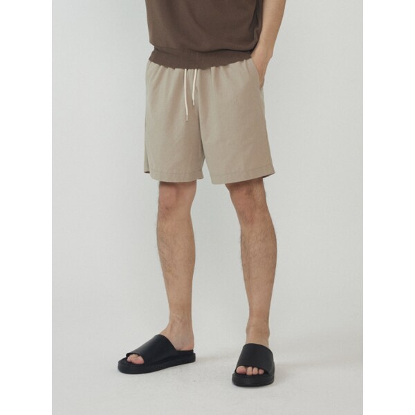 린넨 라이크 쇼츠 팬츠 (진베이지)