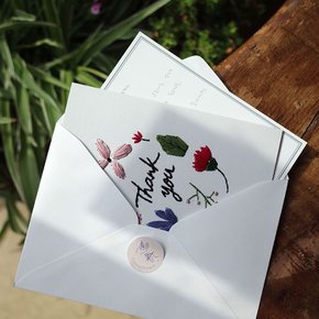 꽃과 풀이 흩날리는 보태니컬 땡큐 종이자수 카드 DIY KIT