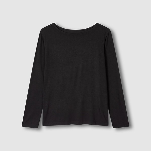 여 레이온 스트레치 보트넥 긴팔 라운지 티셔츠 J206201071099