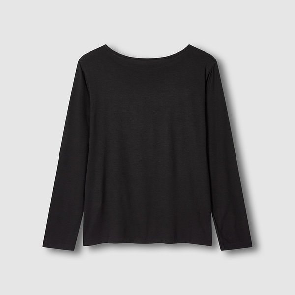 여 레이온 스트레치 보트넥 긴팔 라운지 티셔츠 J206201071099