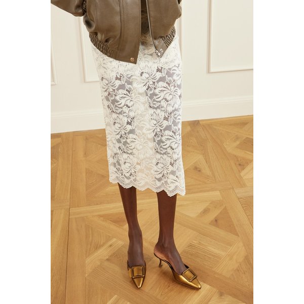 마이살레비 50mm 리자드 이펙트 메탈릭 가죽 뮬 46376663162937200