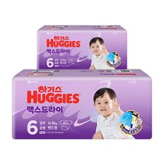 하기스 NEW 맥스드라이 밴드 기저귀 6단계 공용 40매 x 2팩 80매