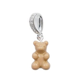 크리스탈 헤이즈 Nostalgia Bear Pave Pendant - Salt caramel Silver