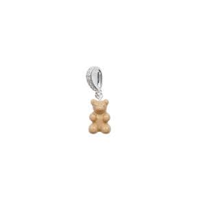 크리스탈 헤이즈 Nostalgia Bear Pave Pendant - Salt caramel Silver