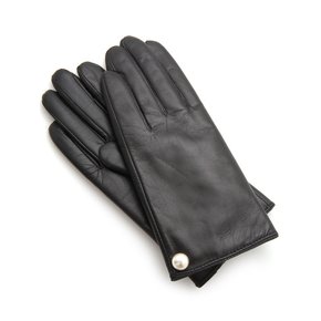 pearl black leather glove