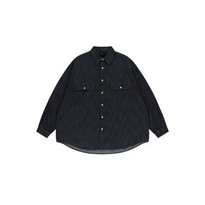 Washed over denim shirt (deep blue)