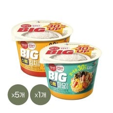  [1등 컵밥] 햇반 컵반 BIG 스팸김치덮밥 328g x5개+스팸마요덮밥 307g x1개