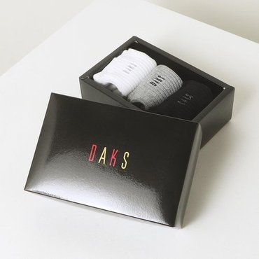 닥스 DBSS5F004BK [선물포장][남성페이크삭스3족] 솔리드 골지 페이크삭스 3족세트 양말