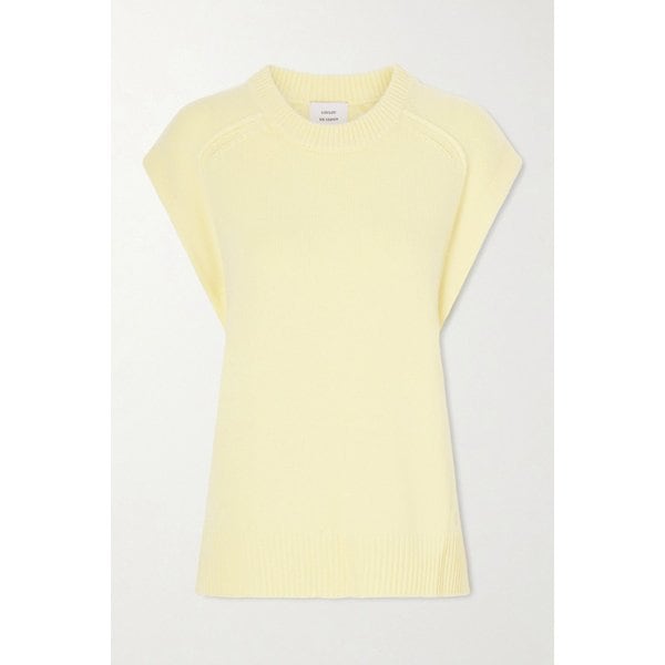 루루 드 시종 마리 오버사이즈 울 캐시미어 혼방 베스트 파스텔 옐로우 46376663162974686