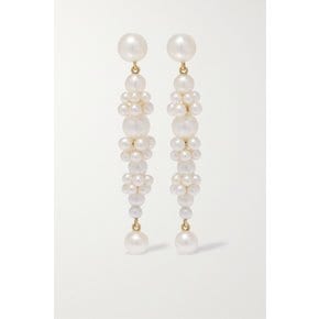 Grand Escalier De La Reine 14-karat Gold Pearl Earrings 화이트