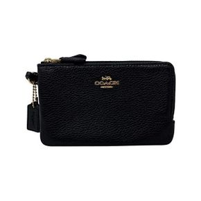 미국 코치 여성지갑 Coach Pebbled 레더 Double Corner Zip Wristlet 블랙 Style No 6649 134627