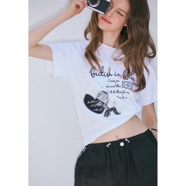 에고이스트 [BLUE LABEL] 하트 러플 그래픽 반팔티셔츠 (ER2OTH17,ER3OTH45)