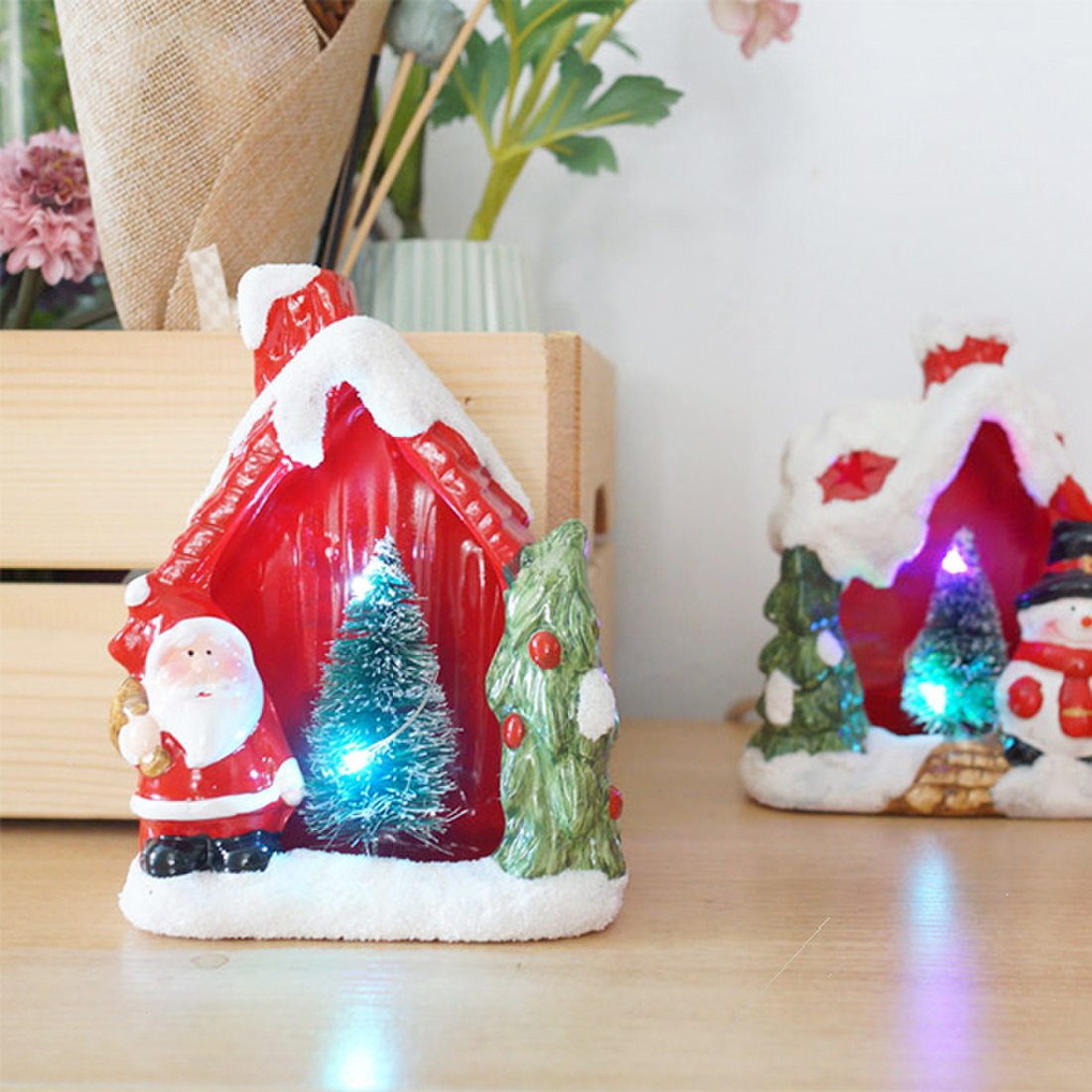 DS-S326산타 눈사람 LED 하우스 크리스마스 선물 장식 카페 소품 상품이미지 1
