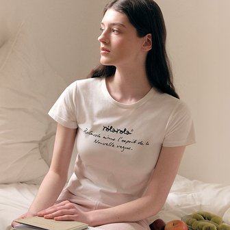 로라로라 BASIC LETTERING T-SHIRT WHITE